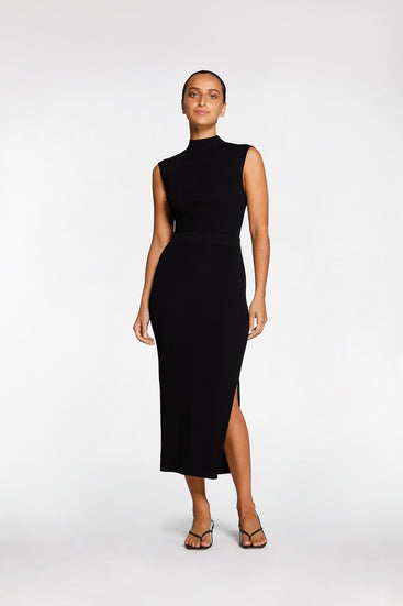 RIB SIDE SPLIT SKIRT