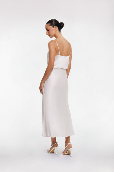 SILK MIDI SKIRT
