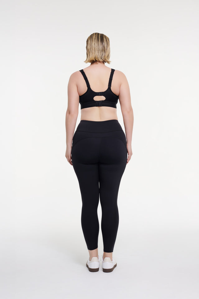 Women's Black Active High Impact Bra by Intimo - back view