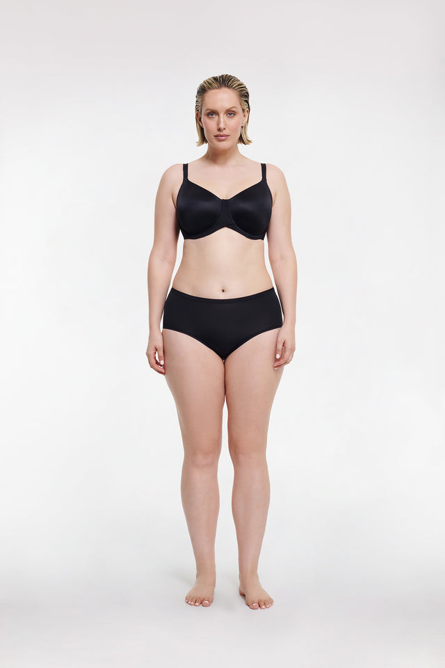 Women's Black Smooth Full Soft Cup Bra by Intimo - front view