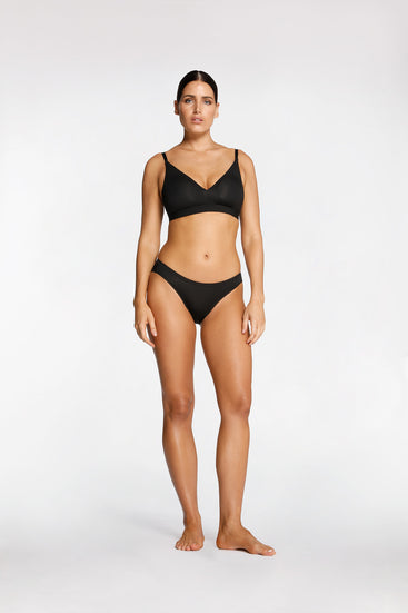 Women's Black Comfort Wireless Soft Cup Bra by Intimo - front view