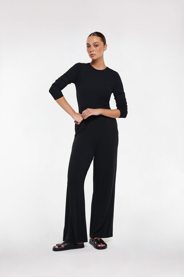 Women's Black Crew Neck Top by Intimo - campaign image