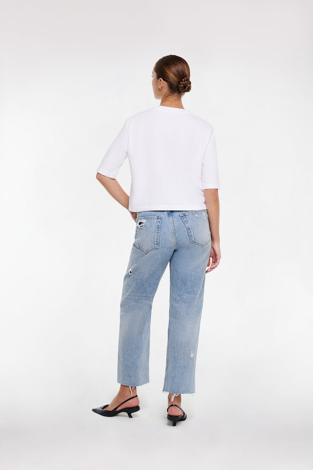 Women's White Boxy T Shirt by Intimo - back view