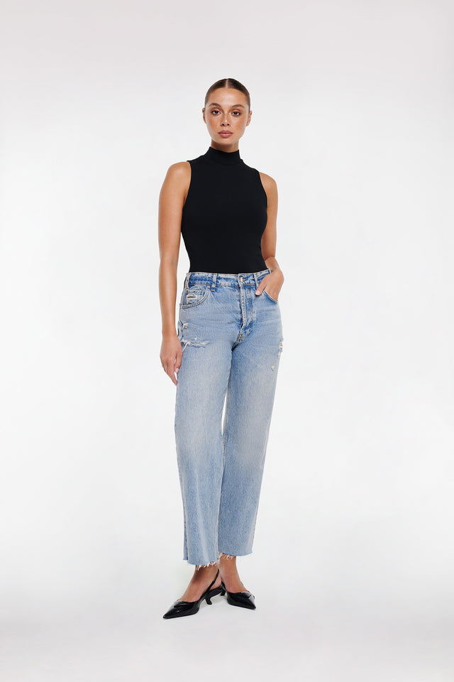 Women's Black High Neck Bodysuit by Intimo - back view