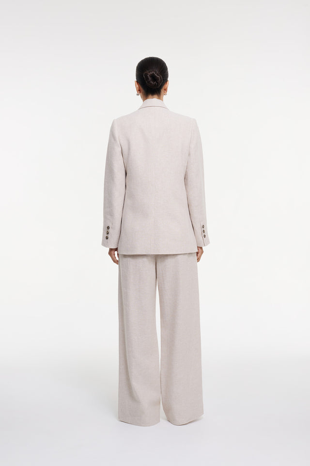 Women's Natural Herringbone Blazer by Intimo - back view