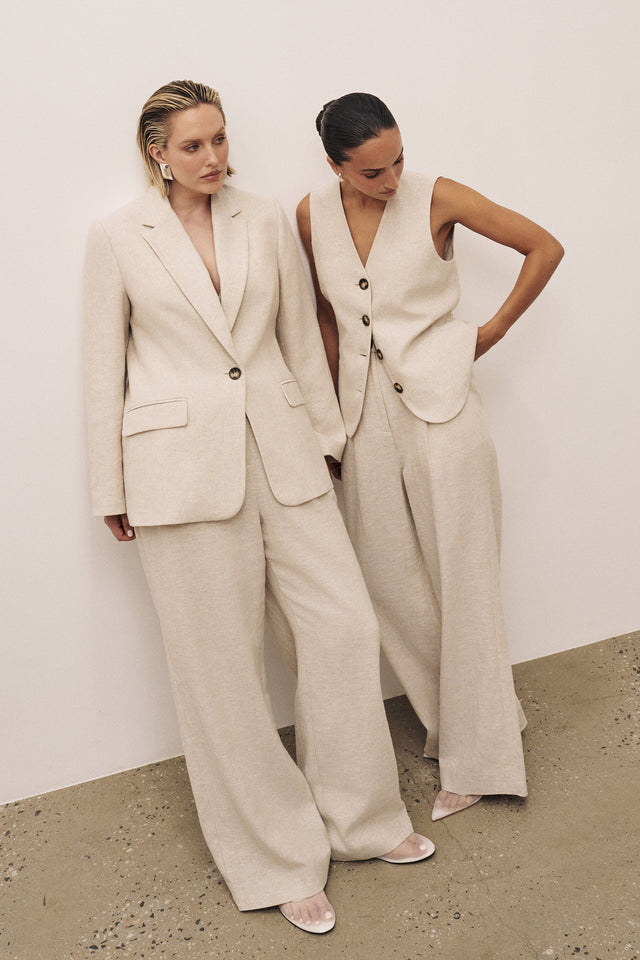 Women's Natural Herringbone Blazer by Intimo - campaign image