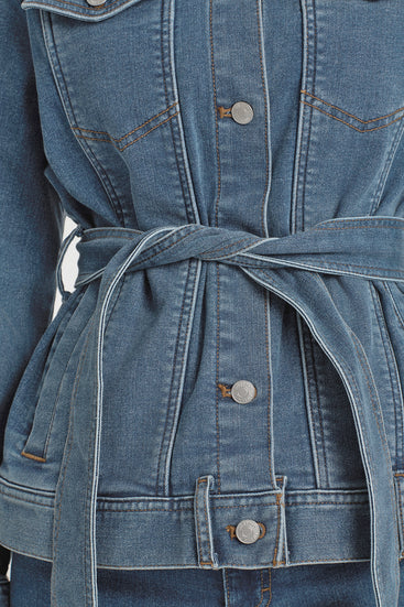 BELTED DENIM JACKET