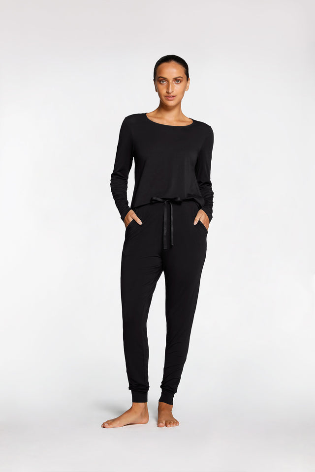 Women's Black Sleep Pant by Intimo - front view