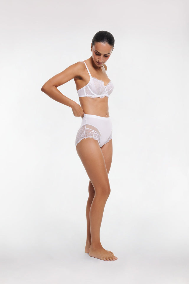 Women's White Amour High Brief by Intimo - front view