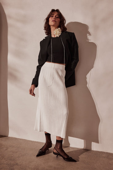 RIB MIDI SKIRT