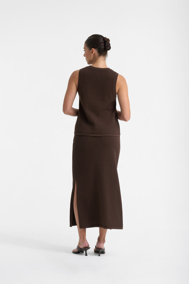 CROCHET KNIT MIDI SKIRT