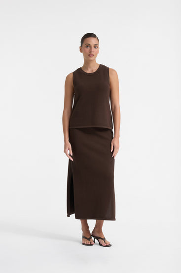 CROCHET KNIT MIDI SKIRT