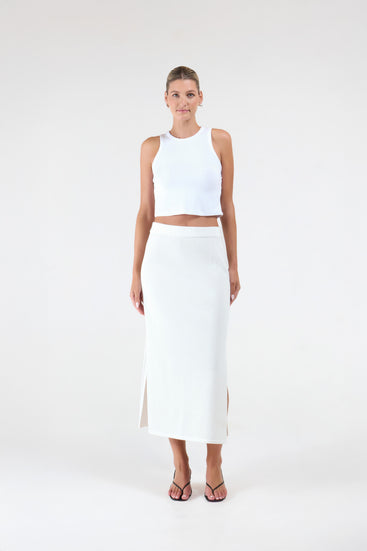 CROCHET KNIT MIDI SKIRT