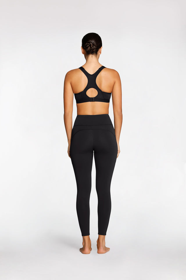 Women's Black Active Racer Bra by Intimo - back view