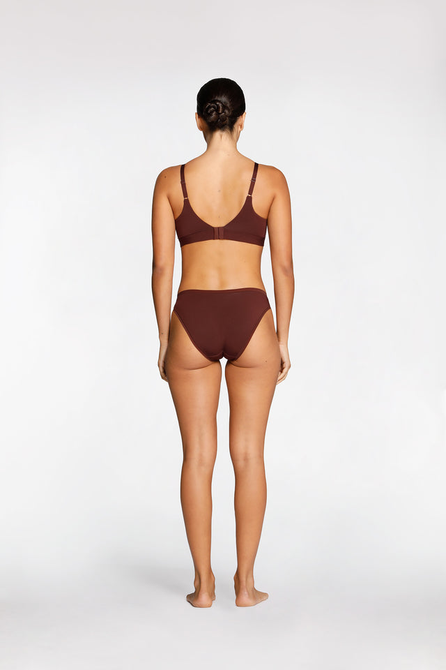 Women's Chocolate Comfort Wireless Soft Cup Bra by Intimo - back view