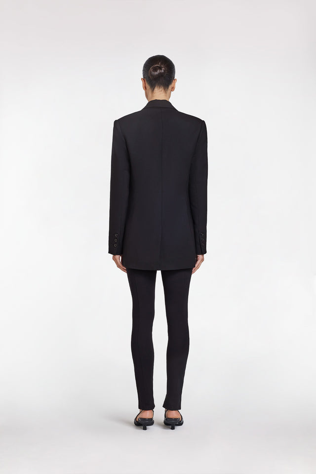 Women's Black Wool Blazer by Intimo - back view