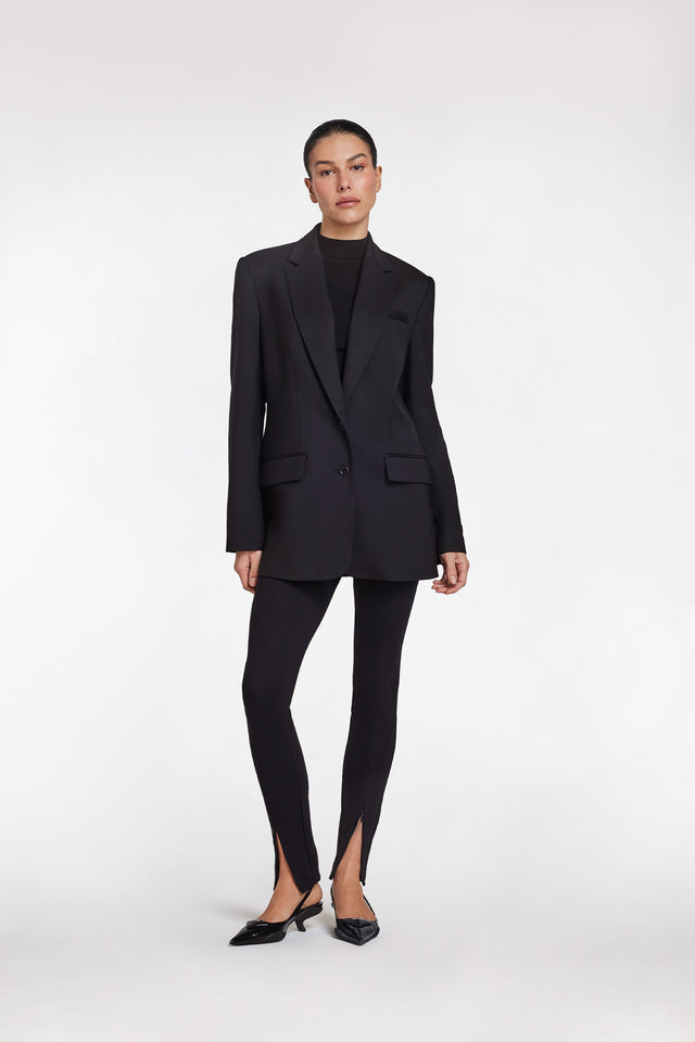 Women's Black Wool Blazer by Intimo - front view