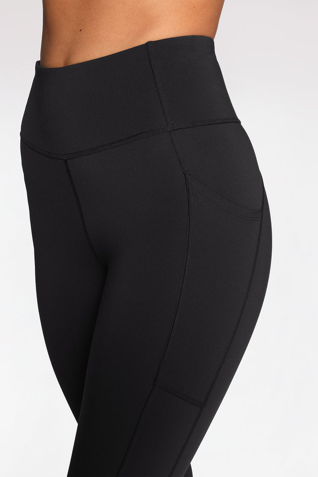Women's Black Active 7 8 Compression Pant by Intimo - close-up detail