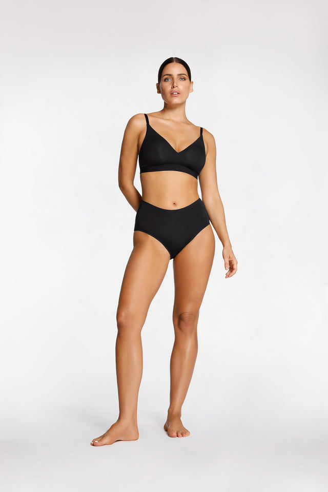 Women's Black Comfort Full Brief by Intimo - front view