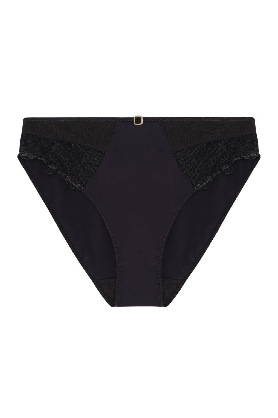 Elomi Kelsey Slip A Vita Alta Gamba Alta In Pizzo Elasticizzato – Colori Nero E Petrolio – Intimo Donna Bikini